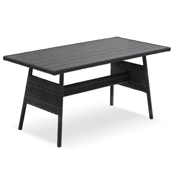 Ebern Designs Emica Wicker Dining Table & Reviews Wayfair